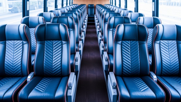 flint 55 passenger charter bus inside